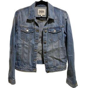 ZARA Authentic Denim by TRF , Distressed Jean Jacket Medium, Blue